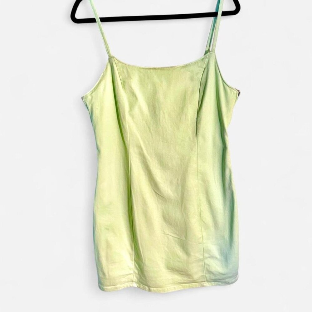 (Large) New H&M Green Denim Mini Dress